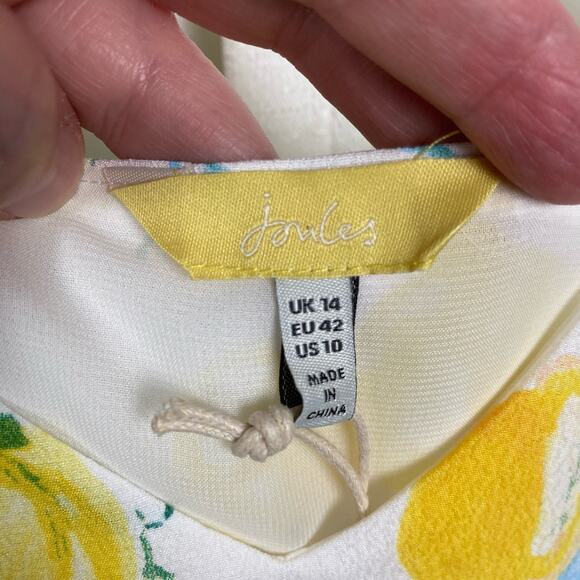 Joules Lemon Tree Print Kyra Tank Blouse Sz.10 NWT - Picture 7 of 15